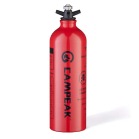 Botella de combustible líquido CAMPEAK, cubo de agua rojo de 1L para acampar al aire libre con válvula de seguridad