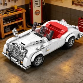 Bloques de Construcción de Coche Clásico Vintage, Ladrillos de Modelo de Roadster Retro con Soporte de Exhibición, Juguete Coleccionable DIY para Armar, Regalo