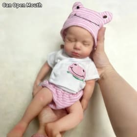 33cm puede abrir la boca pintado de silicona sólida LouLou Bebe Reborn niña y niño lavable muñecas recién nacidas para regalo de chico