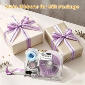 Cinta de Raso Morada Phomemo A30 P15, 12 mm x 5 m, 2 Paquetes, para Envolver Regalos, Manualidades, Decoración de Bodas y Fiestas