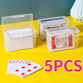 Caja de almacenamiento transparente de plástico, caja de almacenamiento multiusos para tarjetas de juego, organizador rectangular para tarjetas de visita y tarjetas de crédito, 5 uds.