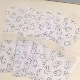 100 Bolsas Autoadhesivas con Diseño de Conejo Miffy, Bolsas de Regalo para Tarjetas Pequeñas, Bolsas de Almacenamiento para Joyería y Aretes