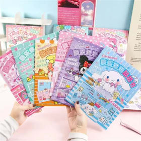 Libro Sensorial Sanrio: Hello Kitty, Cinnamoroll, Kuromi, My Melody, Pochacco - Libro de Pegatinas de Paisajes de Dibujos Animados