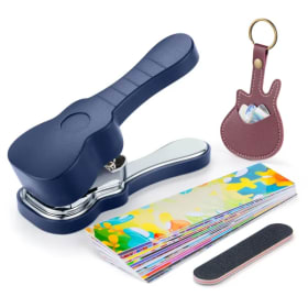 Perforadora de Guitarra, Kit de Herramientas DIY para Hacer Púas de Guitarra, Fabricante de Púas Personalizadas con 15 Limas de Lija Coloridas para Guitarristas