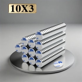 Imán de neodimio redondo súper potente de 10x3mm con adhesivo de doble cara, imanes magnéticos permanentes fuertes N35