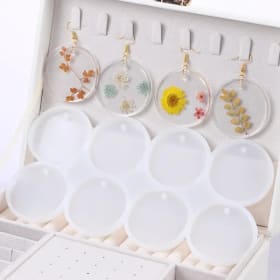 Molde de silicona reutilizable para colgante de mariposa, redondo y ovalado, para hacer pendientes, llaveros, joyería, resina epoxi, herramientas de bricolaje, 1 unidad
