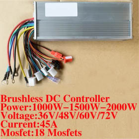 Controlador de bicicleta eléctrica MAX 45A 18 MOSFET DC, modo dual para patinete eléctrico, 48V, 60V, 72V, 1000W, 1500W, 2000W
