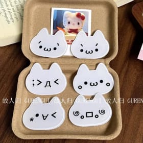 Juego de 2 Pinzas para el Cabello con Forma de Gato para Mujer, Pinzas Acrílicas con Expresión de Cara de Gato Blanco, Joyería para el Cabello