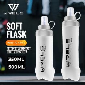 Botellas de Agua Plegables Suaves WRELS, Botella de Agua Ligera Plegable para Correr al Aire Libre, Botella de Agua Plegable para Camping de TPU Libre de BPA