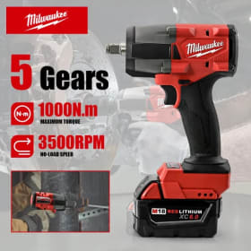 Milwaukee M18 PDBL ™   Llave de Impacto de Torque Medio Controlado de 1/2'' con Retén de Pasador para Reparación de Automóviles, Camiones y Herramientas de Construcción