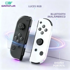 Controlador inalámbrico GAMINJA Joy-Con para Nintendo Switch, retroiluminación RGB, vibración dual, Joystick de alta precisión, Gamepad