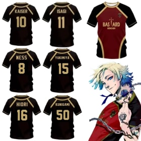 Camiseta de Anime Japonés Michael Kaiser, Disfraces de Cosplay de Isagi, Camiseta de Fútbol de Bastard Munchen Yukimiya Reo Ness Hiori, Impresión 3D