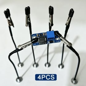 Tercera mano para soldar con base magnética fuerte, soporte flexible para PCB para reparación de electrónica – Herramienta de soldadura con pinzas de cocodrilo