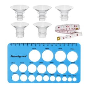 Kit de Adaptadores de Brida de 5 Piezas (13/15/17/19/21mm) Compatibles con la Mayoría de Extractores de Leche Portátiles de 24mm - Kit Esencial para Extracción de Leche