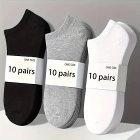 Paquete de 5/10 calcetines tobilleros unisex de ajuste cómodo para todos, transpirables y livianos: ideales para deportes y uso diario
