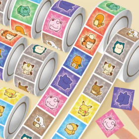 500 pegatinas de PVC cuadradas de Pokémon para sellar tarjetas, decoración DIY para portátiles, regalo de recompensa, juguete