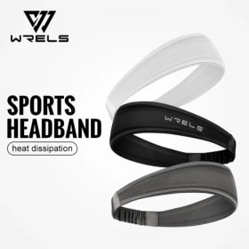 WRELS Diadema deportiva antideslizante para hombre y mujer, banda para el sudor de secado rápido, transpirable, absorbente, elástica, para ciclismo, gimnasio, fitness, correr