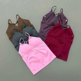 HISTELLO Vision - Top Deportivo para Mujer, Corte Ajustado, Chaleco de Gimnasio, Top de Yoga de Alta Elasticidad, Secado Rápido, Ropa Deportiva, Chaleco para Correr y Hacer Ejercicio