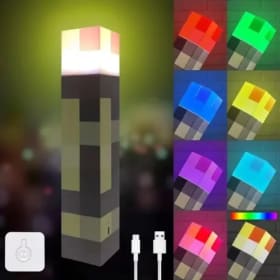 Lámpara LED de Noche con Forma de Antorcha Brownstone, Luces de Colores para Dormitorio, Lámpara Decorativa de Mesa con Carga USB y Hebilla, Regalo de Juguete para Niños