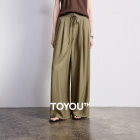 Pantalones Casuales para Mujer TOYOUTH, Verano 2026, Estilo Bohemio, Rayados, Cintura Alta, Pierna Ancha