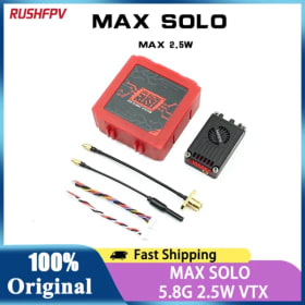 RUSHFPV RUSH MAX SOLO 5.8GHz 2.5W VTX 5.8G Carcasa CNC Ventilador de Refrigeración Integrado para Dron de Carreras de Largo Alcance y Estilo Libre RC FPV