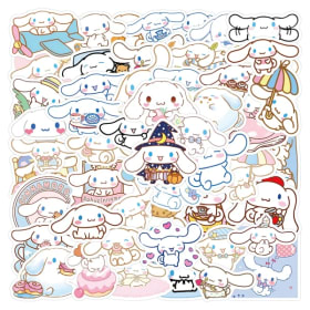 10/30/60 Uds. Lindas y Divertidas Pegatinas de Cinnamoroll de Dibujos Animados, Calcomanías de Anime Sanrio, Pegatinas Kawaii para Regalo, para DIY, Monopatín, Equipaje, Teléfono, Coche