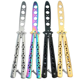 Cuchillo Mariposa Portátil de Acero Inoxidable para Entrenamiento, Herramienta de Práctica para Juegos al Aire Libre