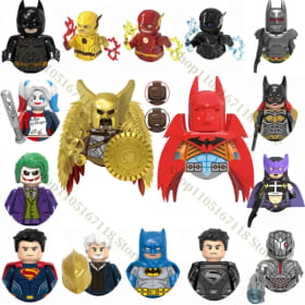 Bloques de Construcción de Superhéroes de DC, Batman, Flash, Black Adam, Mini Personajes Clásicos, Regalo para Fiestas Infantiles, Juguete de Ladrillos