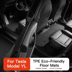 Alfombrillas para coche YZ TPE con pedales metálicos para Tesla Model YL, juego de alfombrillas para maletero, impermeables, antideslizantes, para las cuatro estaciones.