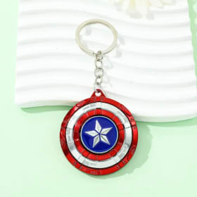 Llavero Creativo con Escudo de Capitán América, Escudo Giratorio con Efecto de Goteo, Llaveros de los Vengadores, Accesorios Populares, Colgante