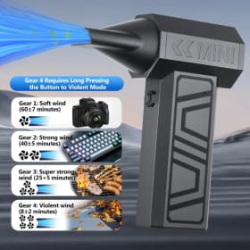 Ventilador Turbo para coche, herramienta de limpieza, carga tipo C, 130000RPM, 5 boquillas de salida, soplado de nieve, plumero de aire eléctrico portátil