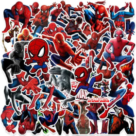 50 pegatinas de dibujos animados de Spiderman de Disney, pegatinas impermeables de PVC para monopatín, nevera, motocicleta, equipaje, juguete para niños, regalo