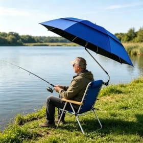Sombrilla para Exteriores con Protección UV, para Pesca, Camping, Playa, con Clip para Silla, Decoración del Hogar, Sombrilla de Mercado con Mango Largo