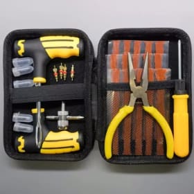 Kit Profesional de Reparación de Neumáticos con Alicates, Herramientas para Válvulas, Bolsa de Almacenamiento para Coche, Motocicleta, Bicicleta, Reparación de Pinchazos de Emergencia