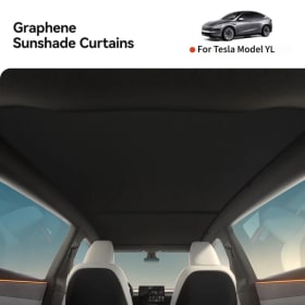 Parasol magnético de grafeno negro para Tesla Model YL, pantalla protectora para el techo tipo panal de abeja.