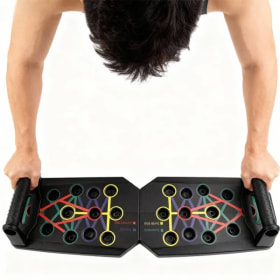 Juego de tablero de realce plegable portátil con asas, equipo de Fitness multifuncional para entrenamiento de pecho, Abdomen, brazos y espalda
