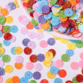 Lentejuelas Daisy de 9 mm, 500 g/bolsa - Copos de brillantina para relleno de slime, decoración de uñas y fundas de teléfono, accesorios para manualidades con resina DIY