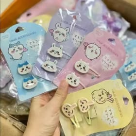 2 Piezas de Pinzas para el Cabello Chiikawa, Lindas Pinzas Acrílicas de Usagi Hachiware para Mujeres y Niñas, Accesorios para el Cabello de Anime Kawaii