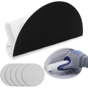 Lijadora de esquinas semicircular multifuncional para paneles de yeso, ideal para limpiar y pulir esquinas de paredes de manera eficiente.