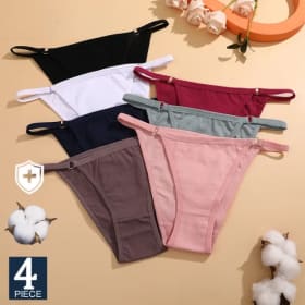FINETOO 4 unids/set estilo Bikini bragas de algodón lencería Sexy diseñador de cintura baja ropa interior de mujer calzoncillos femeninos conjunto M-XXL
