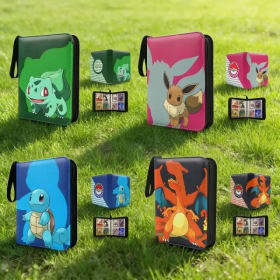 Bolsa de Almacenamiento para Tarjetas de Anime Pokémon, Álbum de Fotos, Álbum Coleccionable de Hojas Sueltas con Cierre de PU, para Fans del Juego King, Paquete de Tarjetas de Pikachu, Juguetes