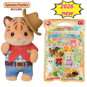 2026 Nuevo Set de Figuras Coleccionables de Aventura en Bolsa Sorpresa Sylvanian Families: Mamá Tigre y Cactus, Juguete Flocado Sorpresa para Coleccionistas Adultos