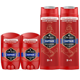 Lote Old Spice Captain | Desodorante En Barra 2x50ml + Gel Y Champú