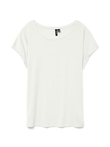 VERO MODA Vmava Plain SS Top Gajrs Noos - Camiseta Mujer Blanco Nieve