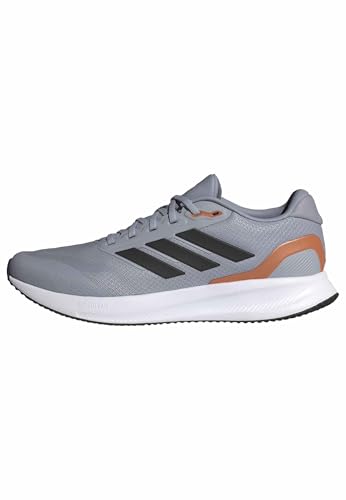 Adidas Hombre Runfalcon 5 Running Shoes - Zapatillas de Running con Tecnología Halo Silver/Core Black/Dusky Orange - Talla 45 1/3 EU