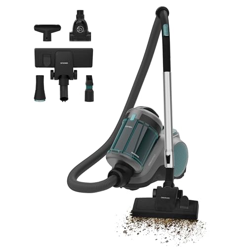 Cecotec Aspiradora de Trineo Conga Rockstar Cyclonic Powerbag - 900W, 175AW de Succión, Depósito 2L, 4 Accesorios, Radio 10m