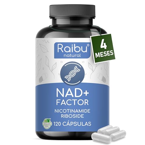 NAD+ 100% Puro - 300 mg de Nicotinamida Ribósido (NR) - 120 Cápsulas (4 Meses) - Anti-Edad y Fatiga - Vegano y Sin Gluten