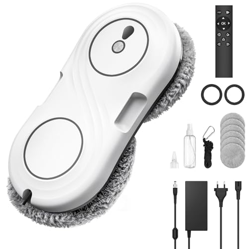 Robot Limpiacristales WD12D - Limpia Ventanas con 7000 Pa de Succión y 3 Modos de Limpieza - Doble Boquilla - Ideal para Ventanas, Espejos y Superficies de Cristal