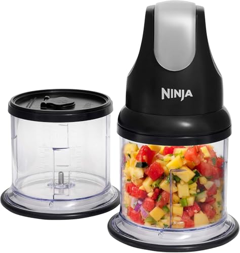 Ninja Express Chop Mini - Picadora de Hierbas y Verduras | Pica y Tritura para Salsas, Purés y Sopas | Negro NJ1002EUBK