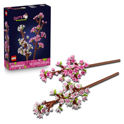 LEGO Botanicals Cherry Blossoms Toy - Set de Construcción de Flores Artificiales - Decoración de Escritorio o Hogar - Regalo Natural para Niñas y Adolescentes de 8+ Años - 40725